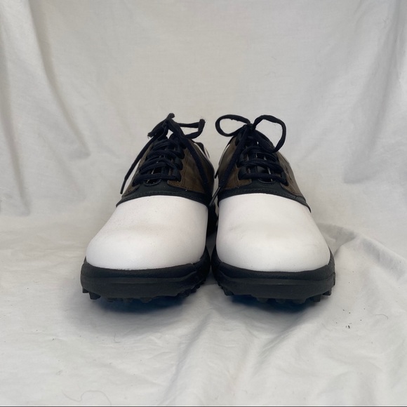Footjoy Mens GreenJoys Leather Saddle Golf Shoes - Picture 3 of 9